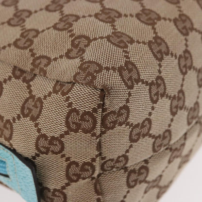 Gucci GG Monogram & Teal Canvas Top Handle Bag
