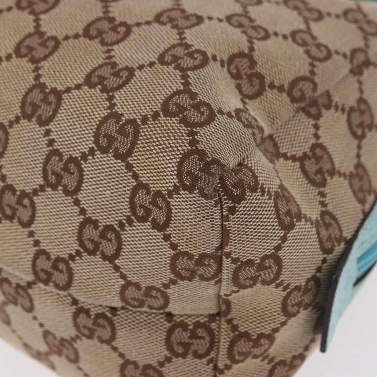 Gucci GG Monogram & Teal Canvas Top Handle Bag