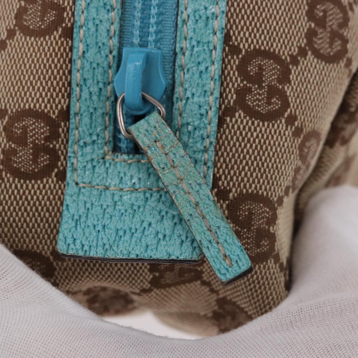 Gucci GG Monogram & Teal Canvas Top Handle Bag
