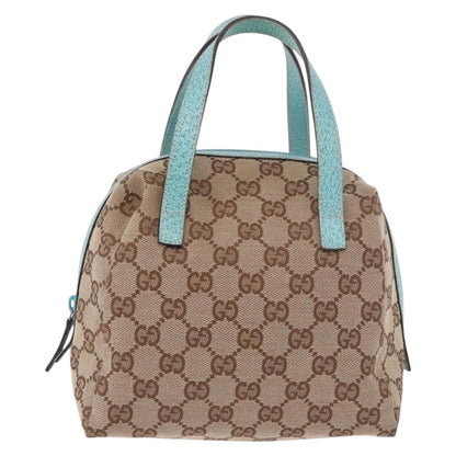 Gucci GG Monogram & Teal Canvas Top Handle Bag