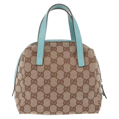Gucci GG Monogram & Teal Canvas Top Handle Bag