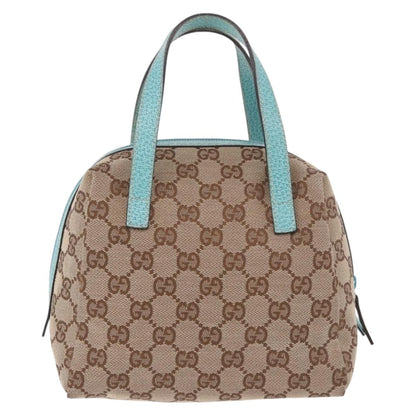 Gucci GG Monogram & Teal Canvas Top Handle Bag