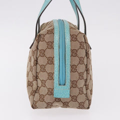 Gucci GG Monogram & Teal Canvas Top Handle Bag