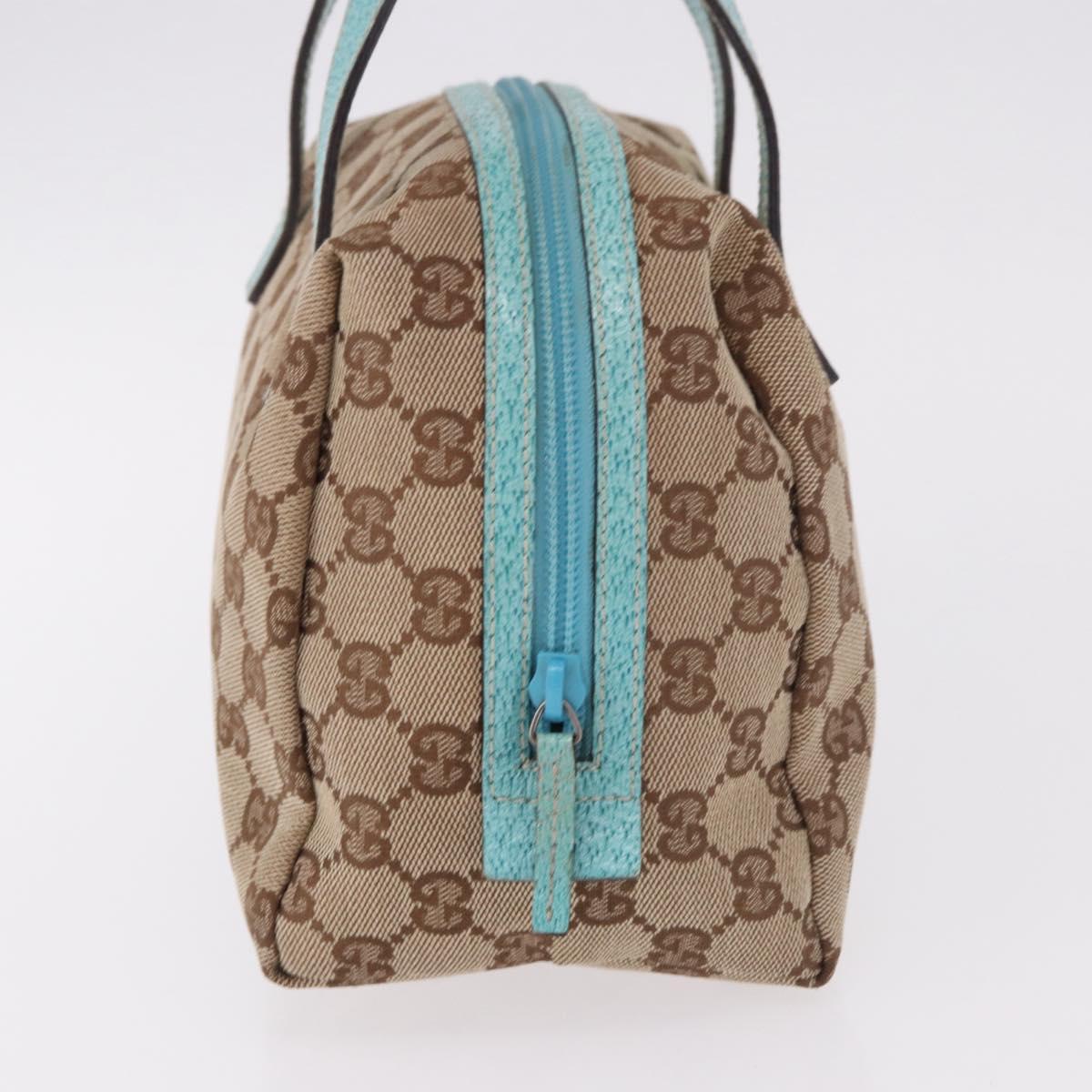 Gucci GG Monogram & Teal Canvas Top Handle Bag