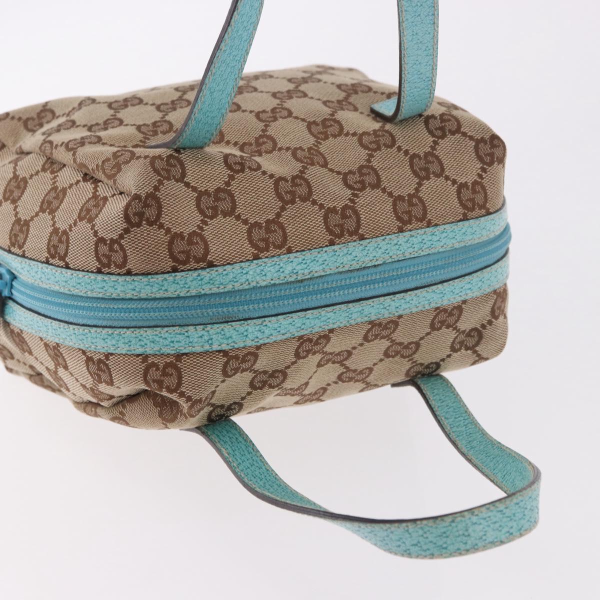 Gucci GG Monogram & Teal Canvas Top Handle Bag