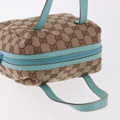 Gucci GG Monogram & Teal Canvas Top Handle Bag