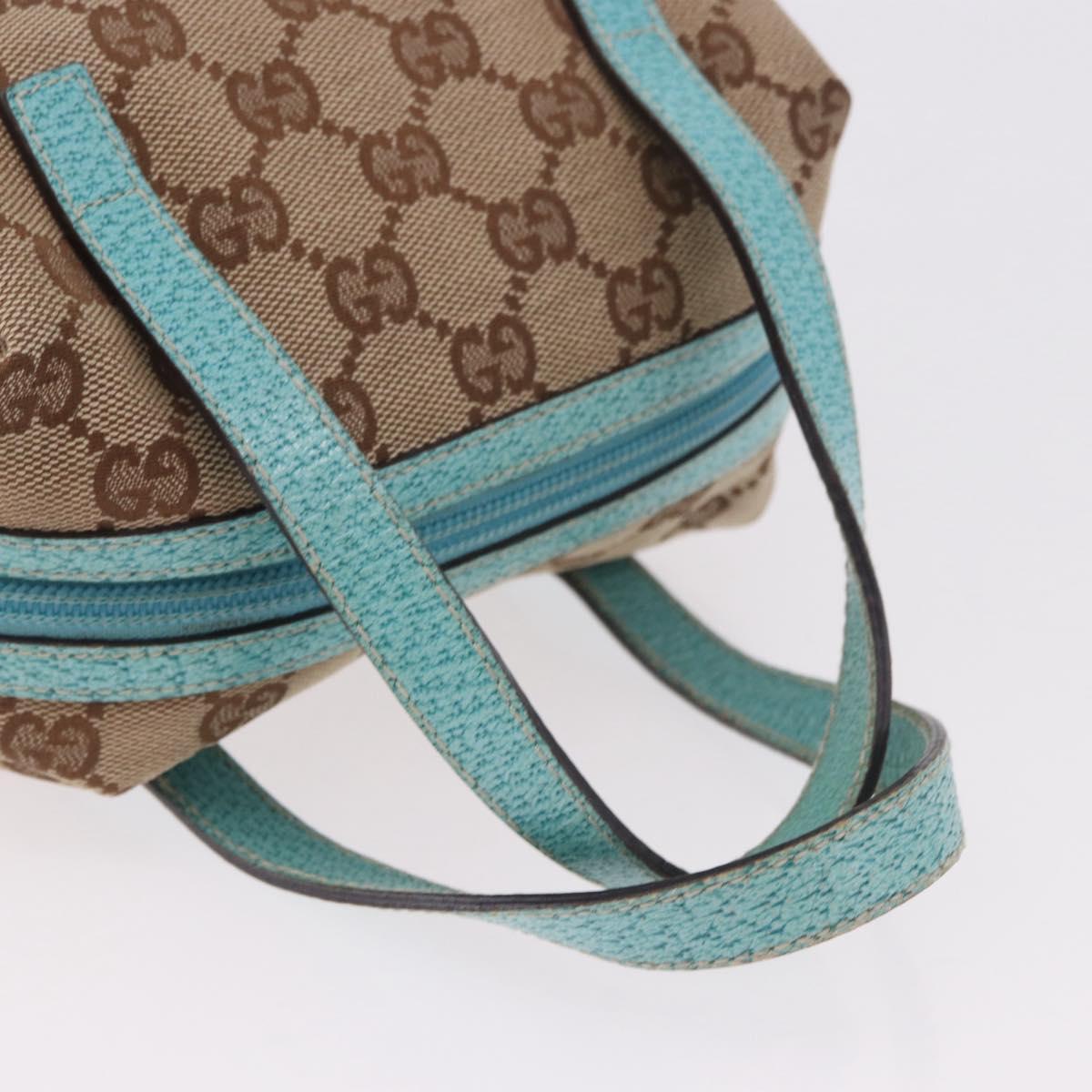 Gucci GG Monogram & Teal Canvas Top Handle Bag