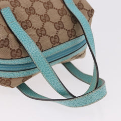 Gucci GG Monogram & Teal Canvas Top Handle Bag