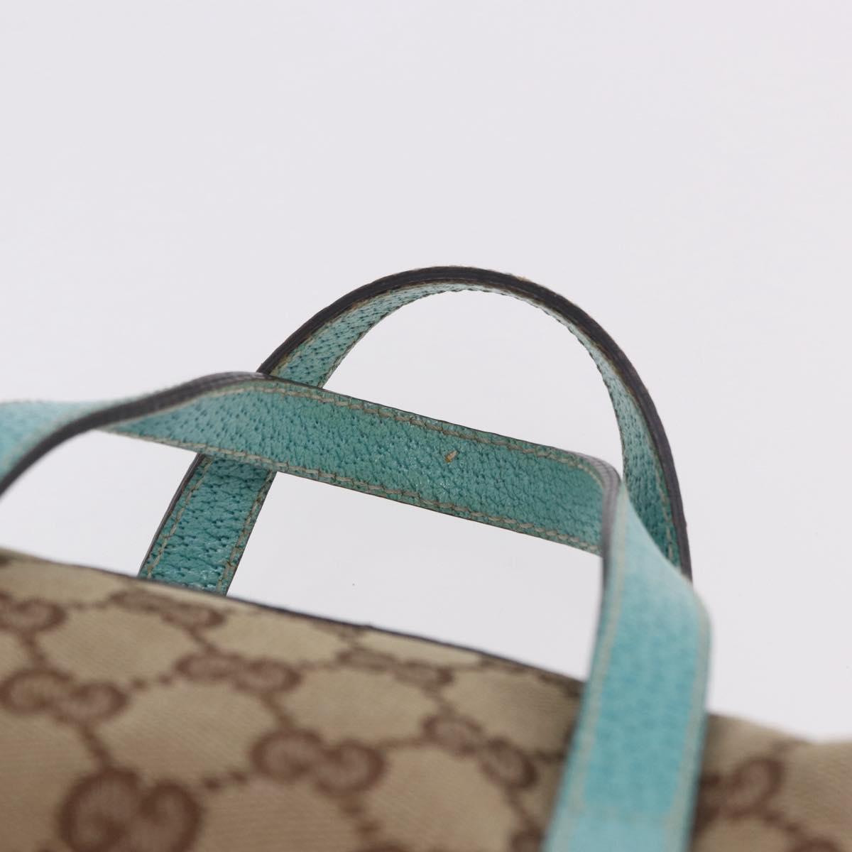 Gucci GG Monogram & Teal Canvas Top Handle Bag