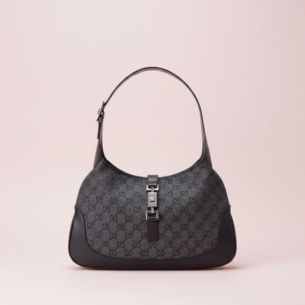 Gucci GG Canvas Jackie Shoulder Bag Black