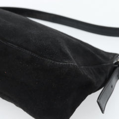 Fendi Mamma Baguette Shoulder Bag Suede Black