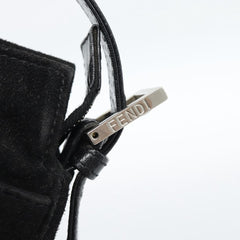 Fendi Mamma Baguette Shoulder Bag Suede Black