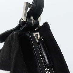 Fendi Mamma Baguette Shoulder Bag Suede Black