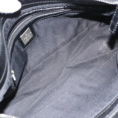 Fendi Mamma Baguette Shoulder Bag Suede Black