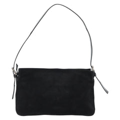 Fendi Mamma Baguette Shoulder Bag Suede Black