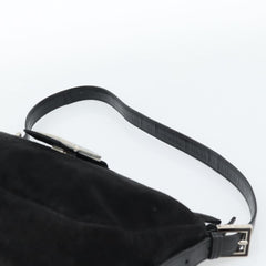 Fendi Mamma Baguette Shoulder Bag Suede Black