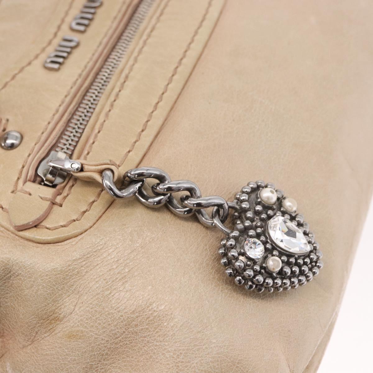 Miu Miu Beige Leather Two Way Bag