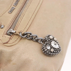 Miu Miu Beige Leather Two Way Bag
