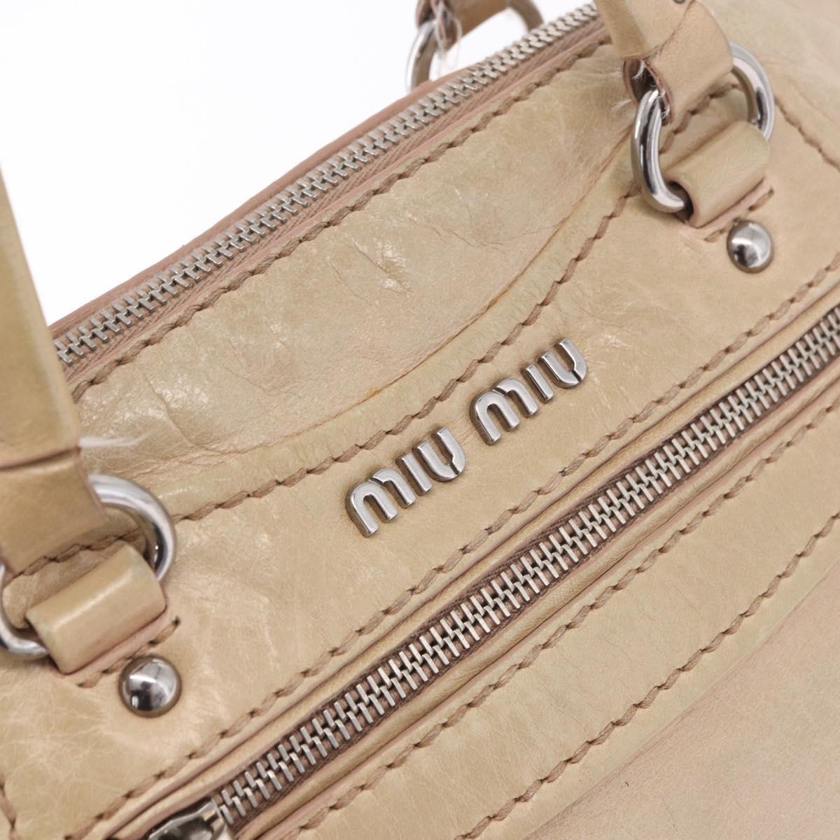 Miu Miu Beige Leather Two Way Bag