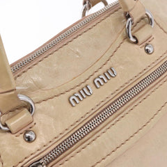 Miu Miu Beige Leather Two Way Bag