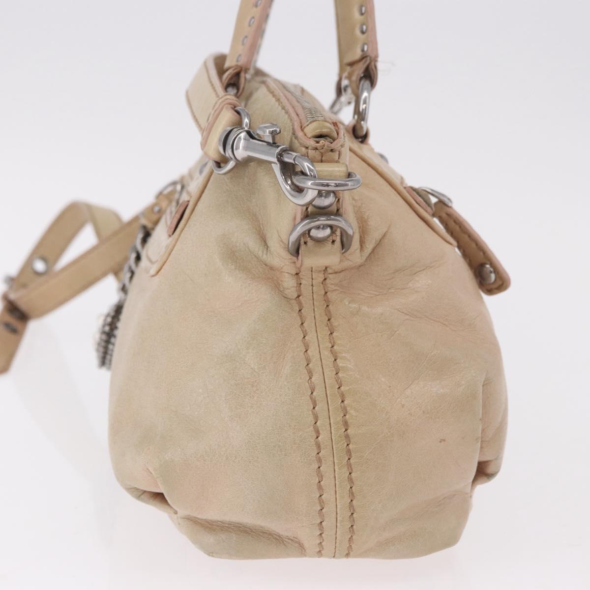Miu Miu Beige Leather Two Way Bag