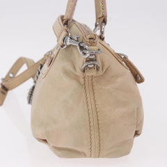 Miu Miu Beige Leather Two Way Bag