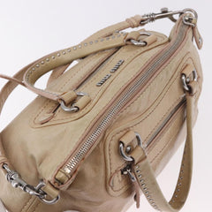 Miu Miu Beige Leather Two Way Bag