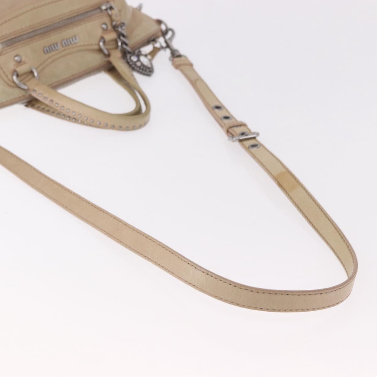 Miu Miu Beige Leather Two Way Bag