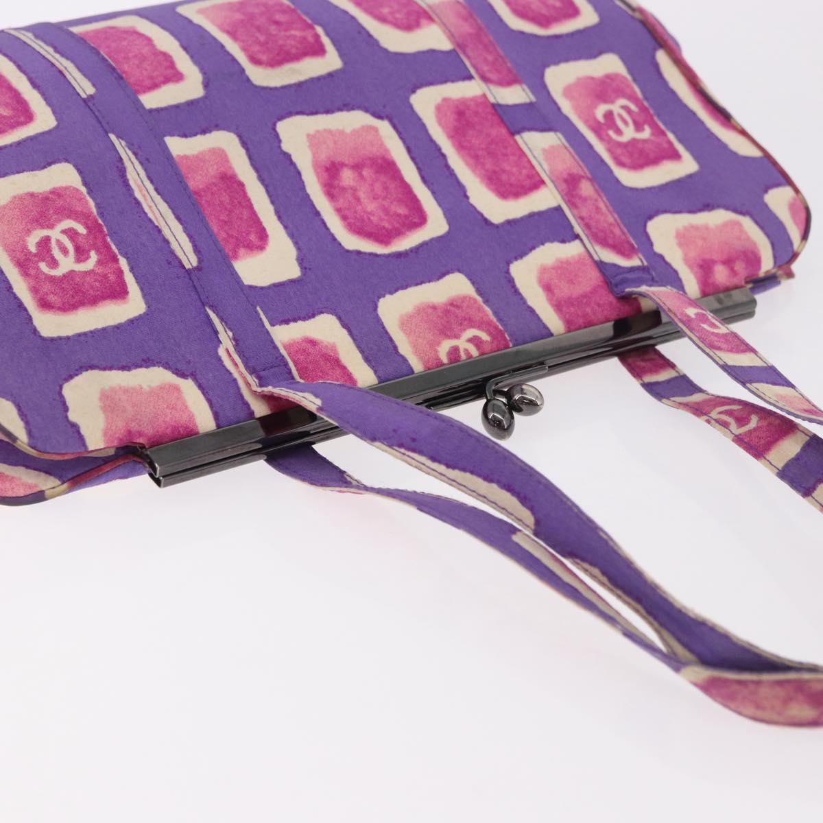 Chanel Hand Bag Satin Purple