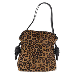 LOEWE Flamenco Shoulder Bag Harako Leather Brown Gold Auth 185017A (Copy)