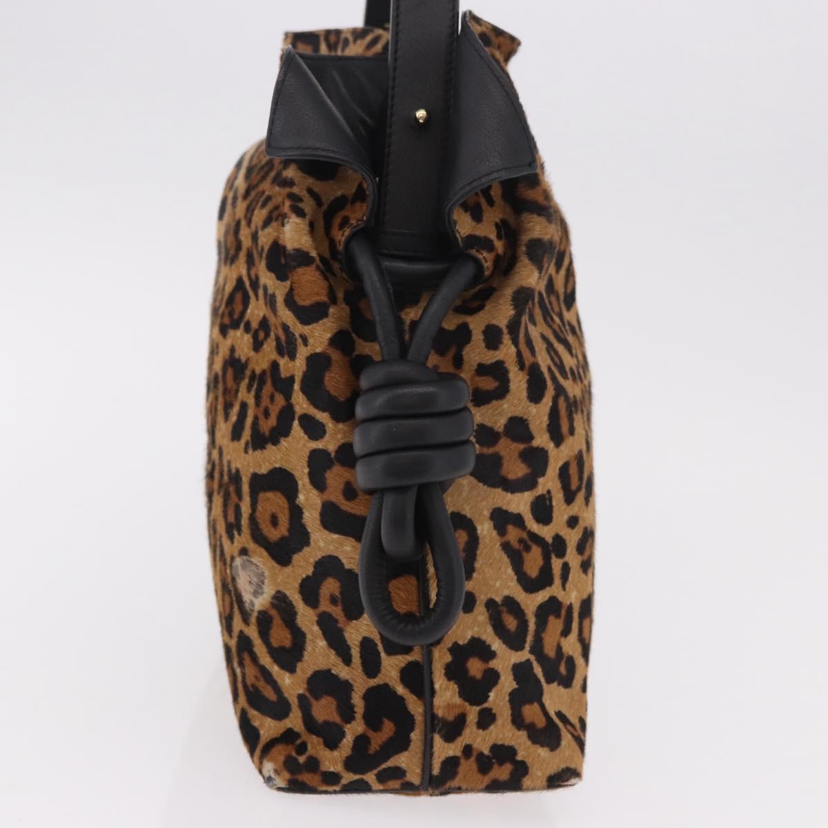 LOEWE Flamenco Shoulder Bag Harako Leather Brown Gold Auth 185017A (Copy)