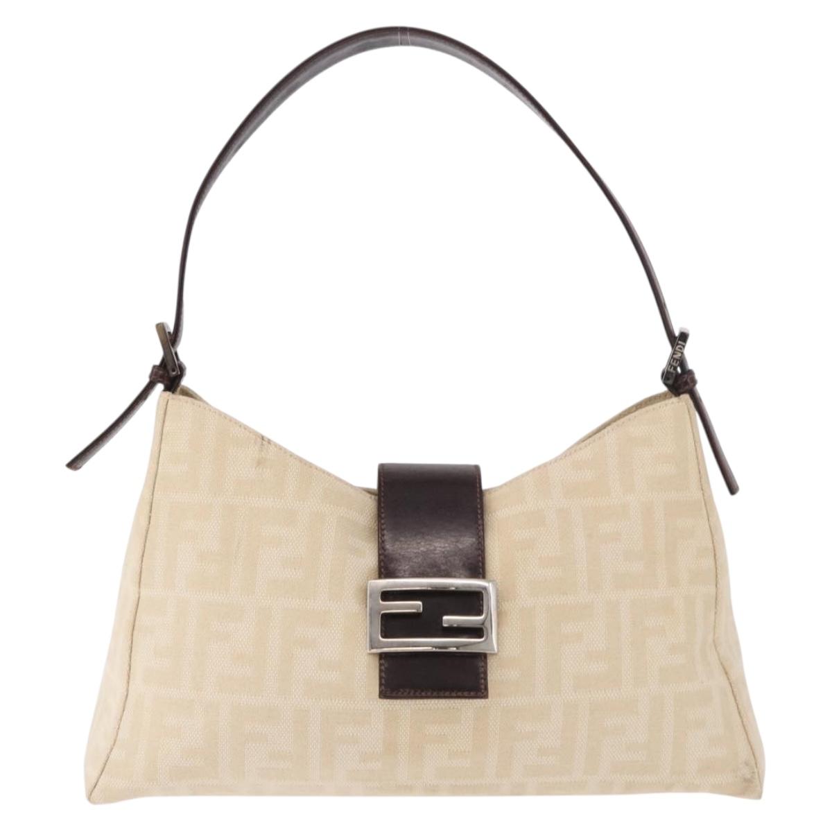 Fendi Beige Zucca Canvas Mamma Baguette