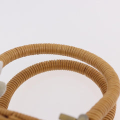 Salvatore Ferragamo Gancini Basket Bag Hand Bag Rattan Brown Gold Auth 185663V