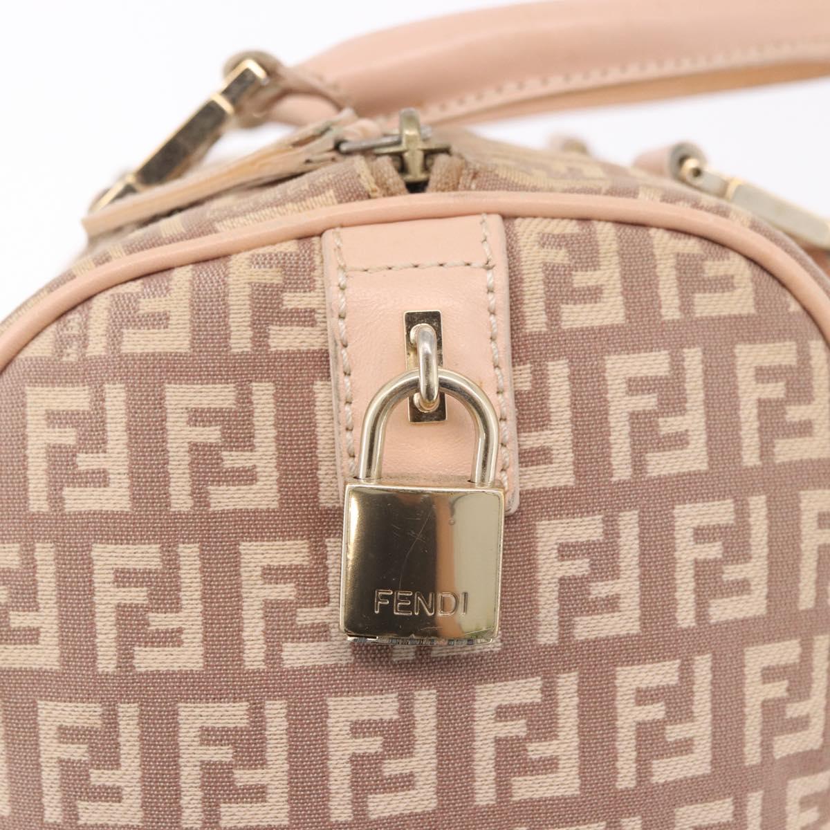 Fendi Pink Zucchino Canvas Forever Bauletto Mini Boston Bag
