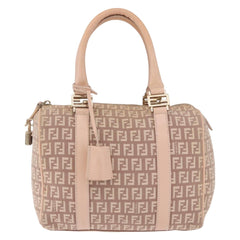 Fendi Pink Zucchino Canvas Forever Bauletto Mini Boston Bag