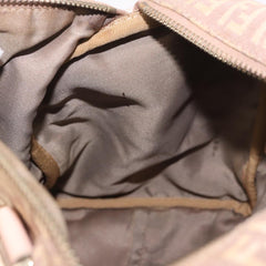 Fendi Pink Zucchino Canvas Forever Bauletto Mini Boston Bag