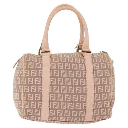 Fendi Pink Zucchino Canvas Forever Bauletto Mini Boston Bag