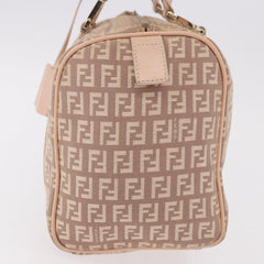 Fendi Pink Zucchino Canvas Forever Bauletto Mini Boston Bag