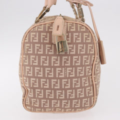 Fendi Pink Zucchino Canvas Forever Bauletto Mini Boston Bag