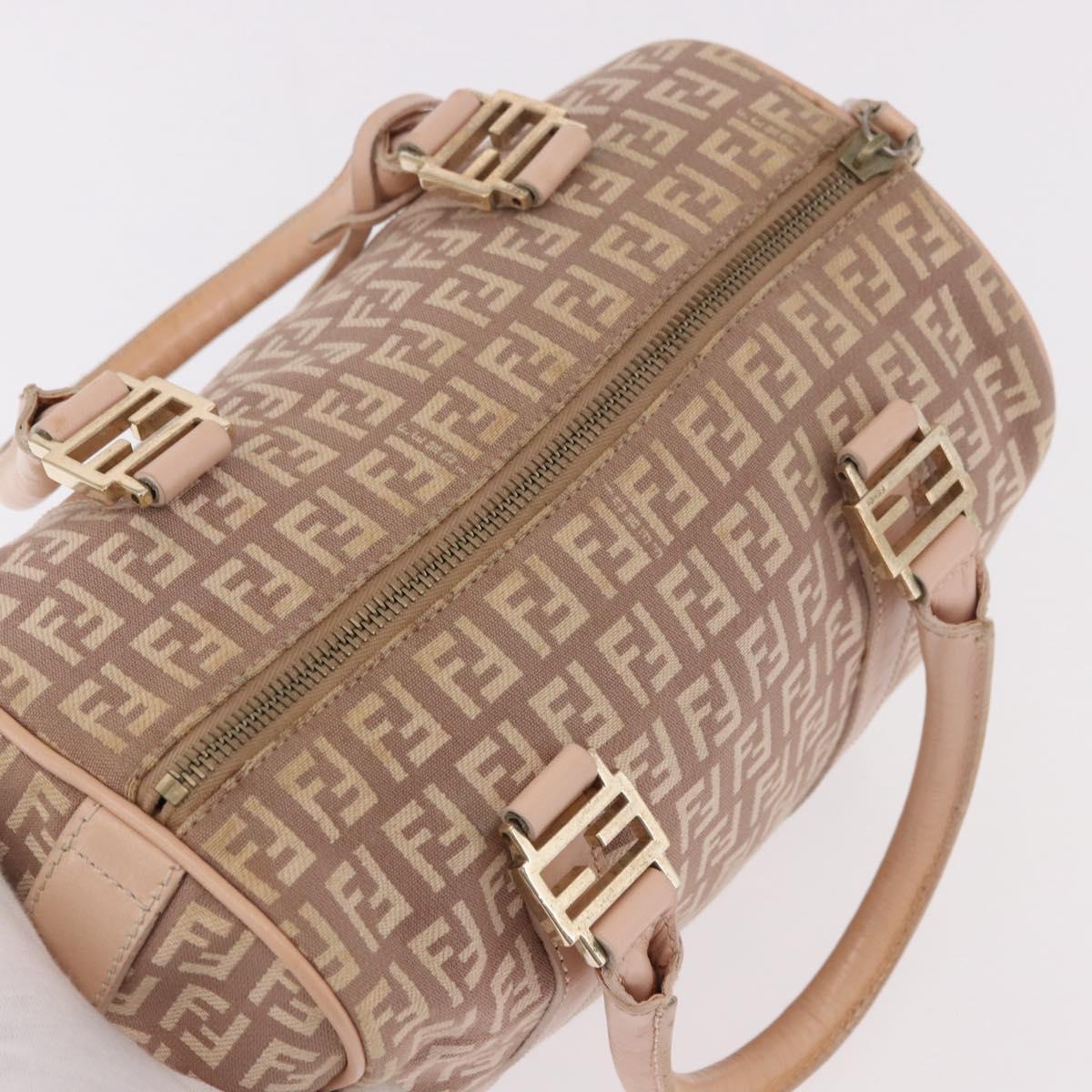 Fendi Pink Zucchino Canvas Forever Bauletto Mini Boston Bag