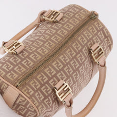 Fendi Pink Zucchino Canvas Forever Bauletto Mini Boston Bag