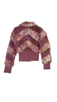 Pink fur jacket - front alternate
