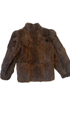 Brown fur jacket - back