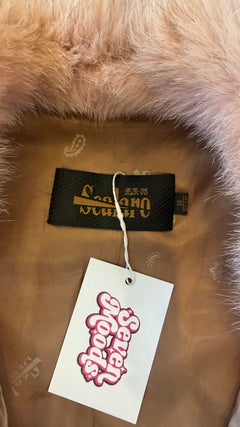 Pink spotted fur jacket - Scalano label and collar