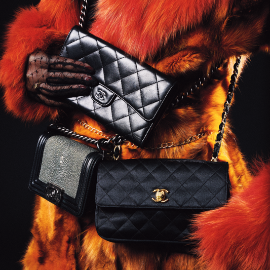 Chanel Mini Matelasse Satin Black