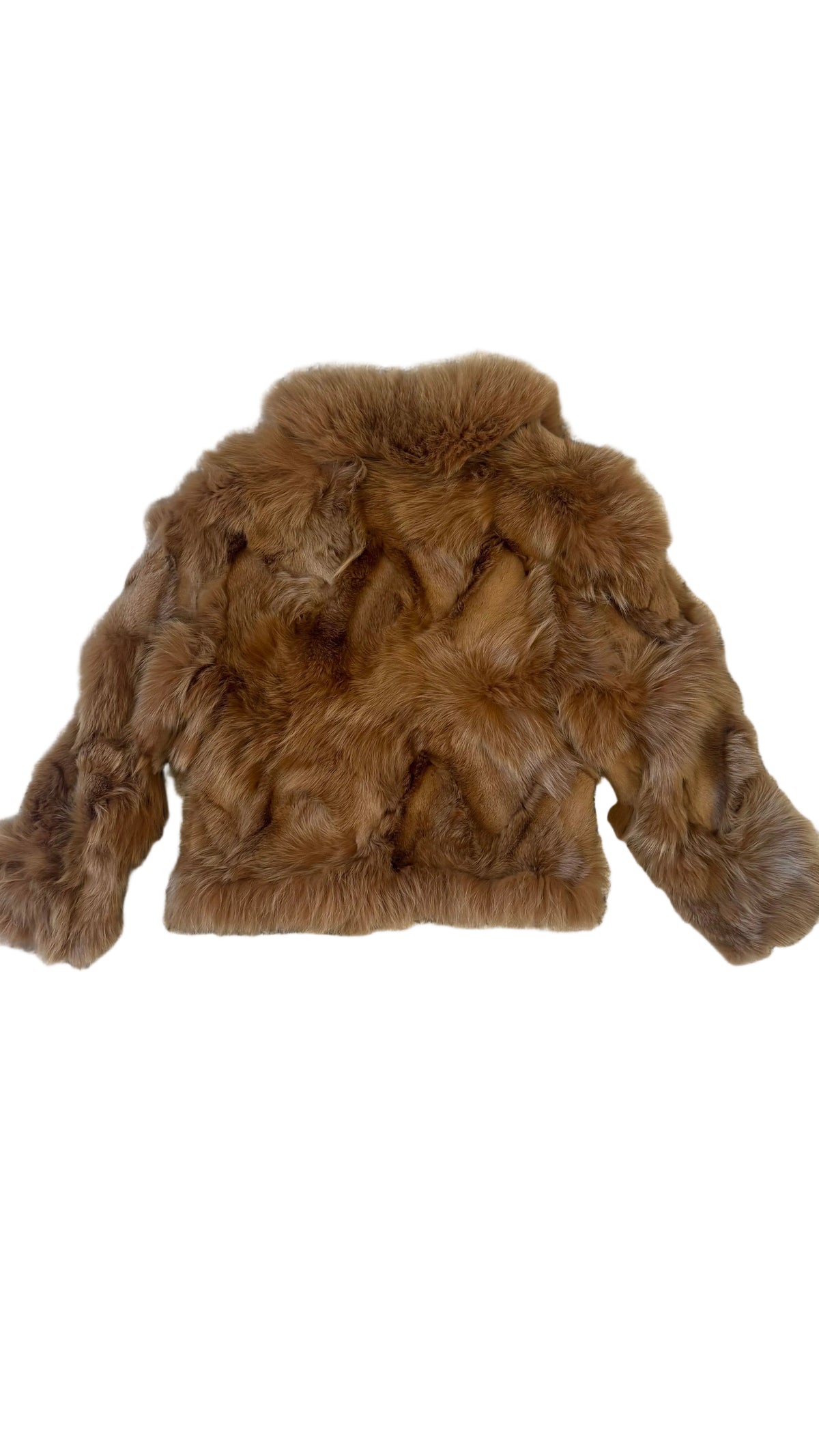 Golden brown fox fur jacket - back