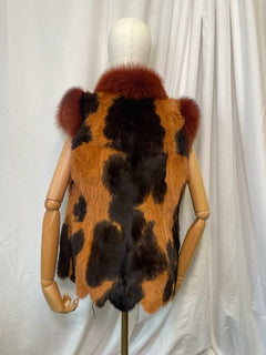 Vintage Multicolor Real Fur Vest