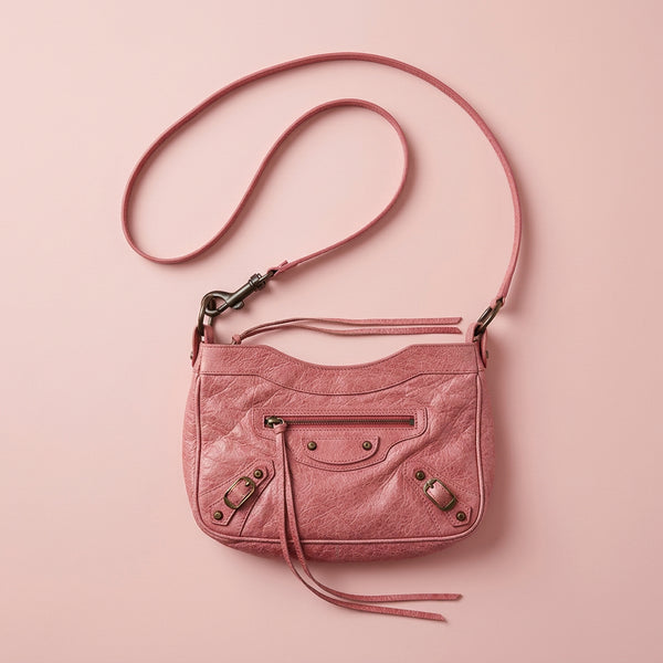 Balenciaga Pink Leather Classic Hip Crossbody Bag