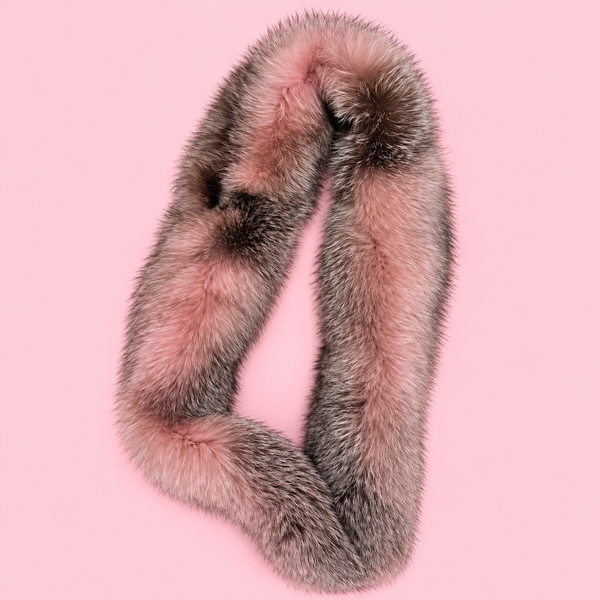 Vintage Dusty Pink Genuine Fur Scarf / Stole