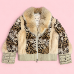 Vintage Animal Print Fur Jacket